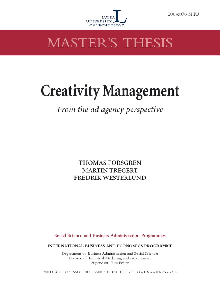 thesis creativity