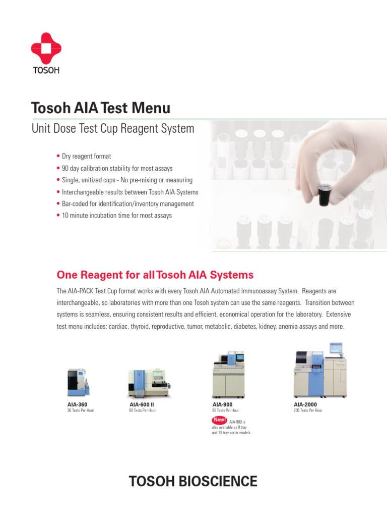 AIA Test Cups Brochure | PDF | Glands | Endocrinology