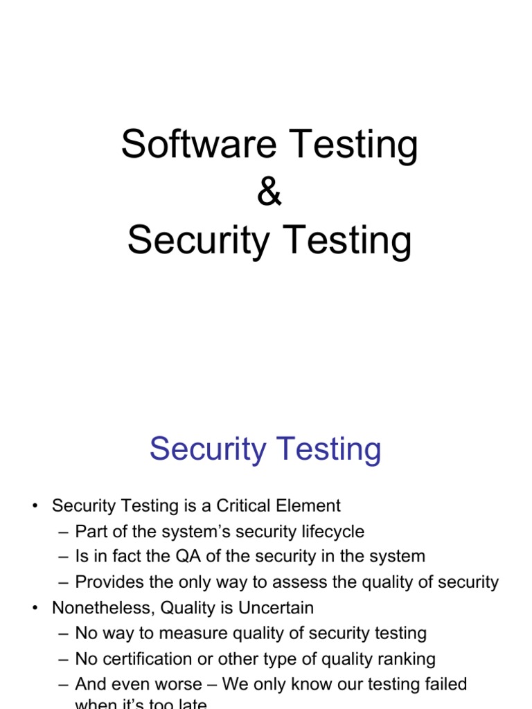 Essential Guide to Security Testing | PDF | Vulnerability (Computing ...