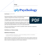 Abnormal Psychology: Definitions of Abnormality