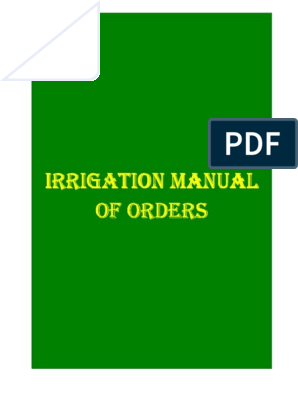 Irrigation Manual of Orders, PDF, Irrigation