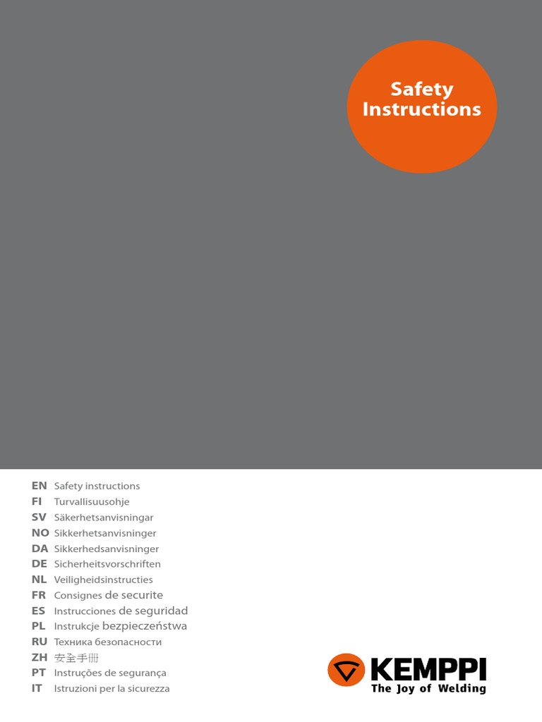 Safety Instructions for Welding Equipment PDF Welding Construction