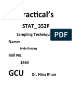 Practical's: STAT - 352P