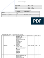 Unit Test Script: Test Scenario No. Cost Center