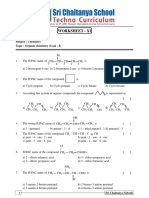 Work Sheet - Xi: Wor Ksheet I X - Chemistr y