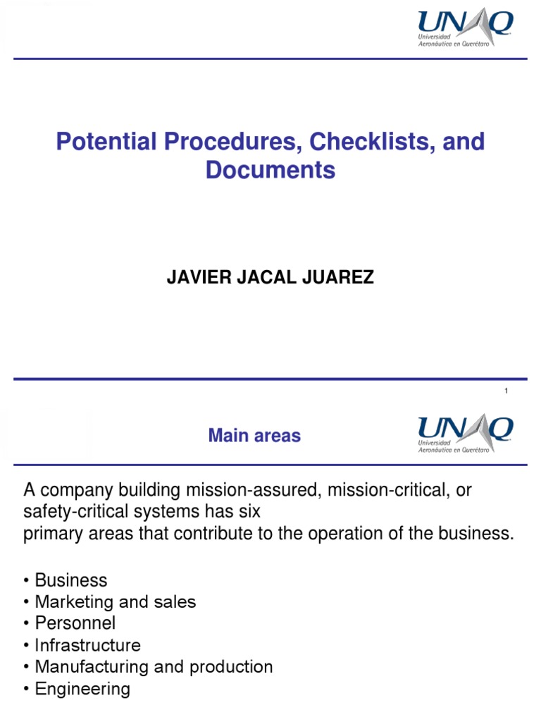 Engineering Procedures and Checklists | PDF