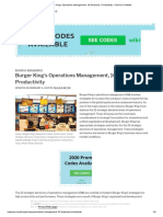 Burger King's Operations Management, 10 Decisions, Productivity - Panmore Institute