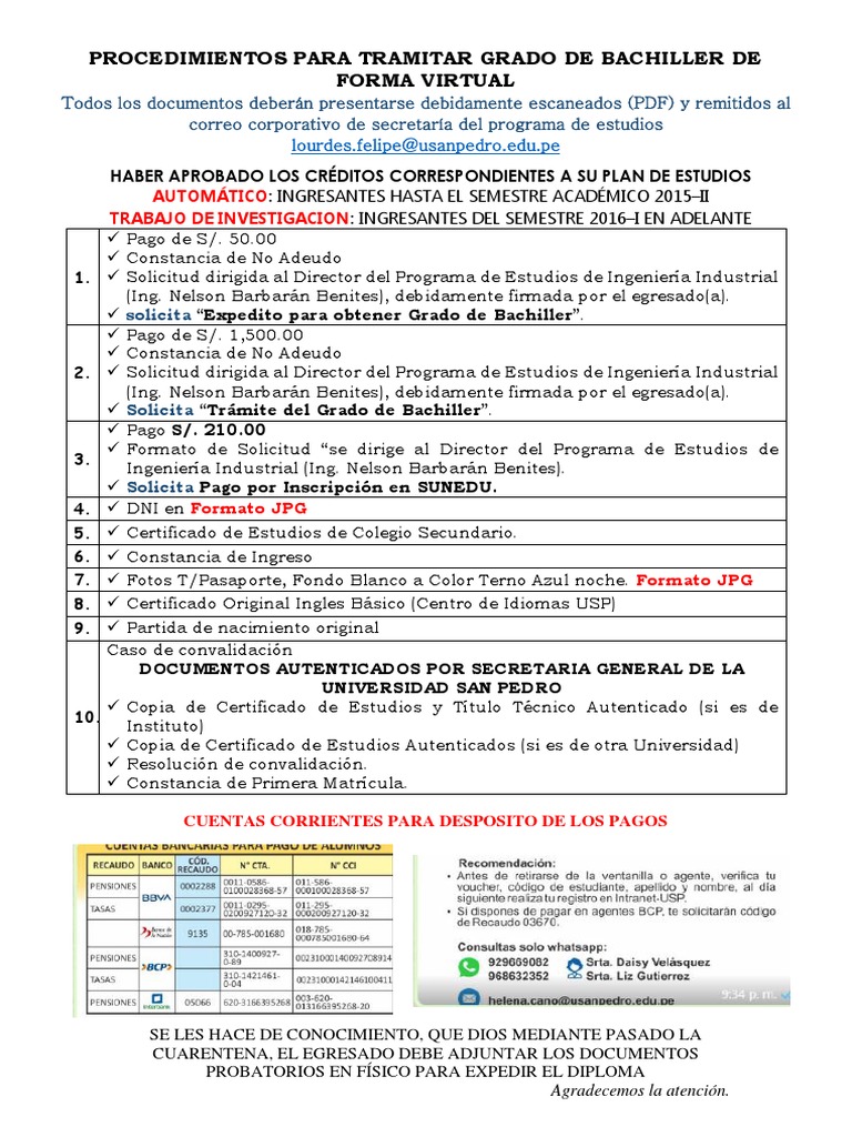 Trámite Virtual para Grado de Bachiller | PDF | Crecimiento personal y ...