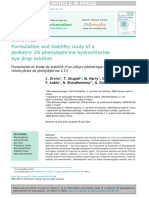 Formulation and Stability Study of A Pediatric 2% Phenylephrine Hydrochloride Eye Drop Solution