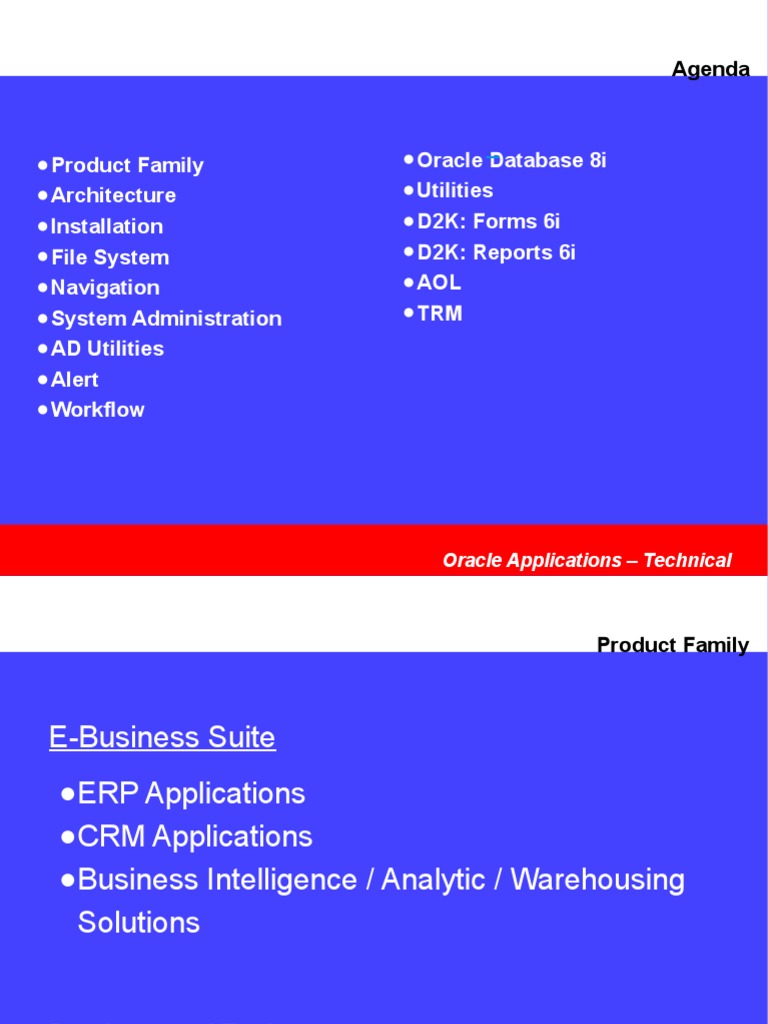 Oracle Applications 11i Technical Overview | PDF | Enterprise Resource ...