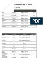 Inventario equipos oficina 28 de Julio