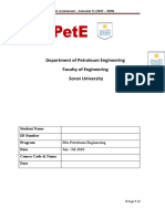 Soran University Petroleum Engineering Final Assessment 2019-2020