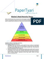 Maslow's Need Hierarchy Theory - Papertyari
