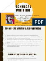 Technical Writing: Professor Panpacific University North Philippines Urdaneta City, Pangasinan, Philippines