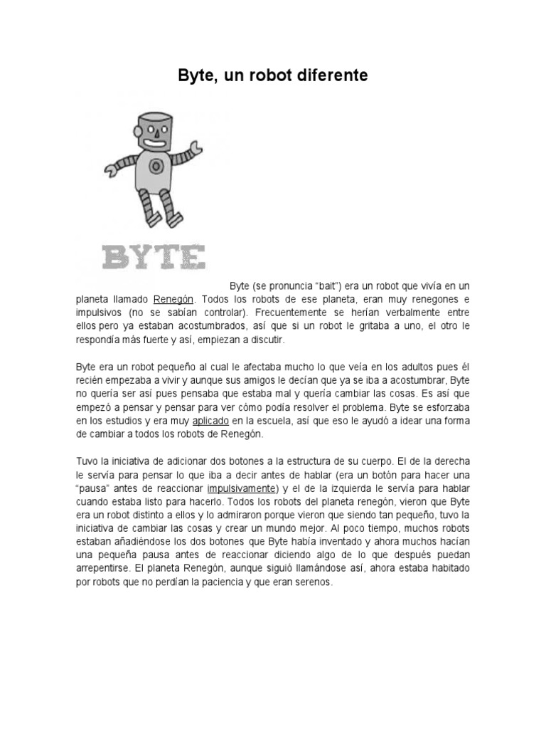 Byte, el robot que cambió Renegón | PDF | Robot | Robótica