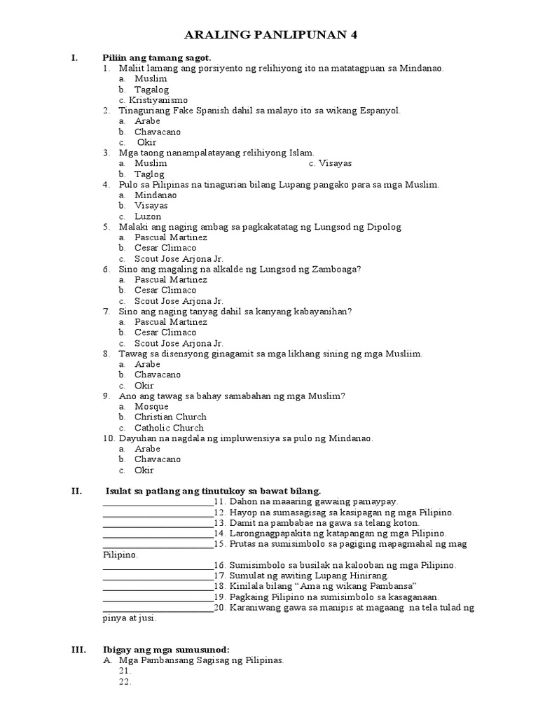 Fourth Monthly Exam in Ap 4 | PDF