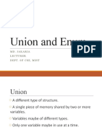 Union and Enum: Md. Ja K A Ria Lectu Rer de Pt. O F Cse, Mist