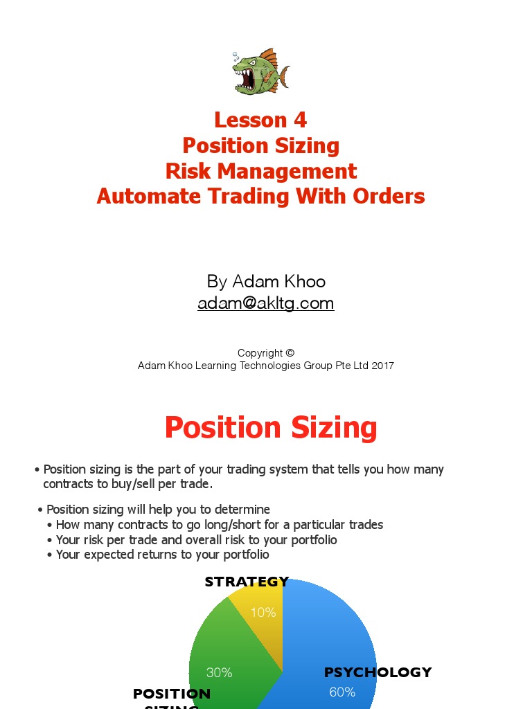 Lesson 4 - Position Sizing Placing Orders | PDF | Order (Exchange ...