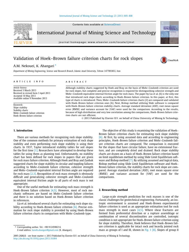 Validation of Hoek-Brown Charts for Slopes | PDF | Mechanics | Solid ...