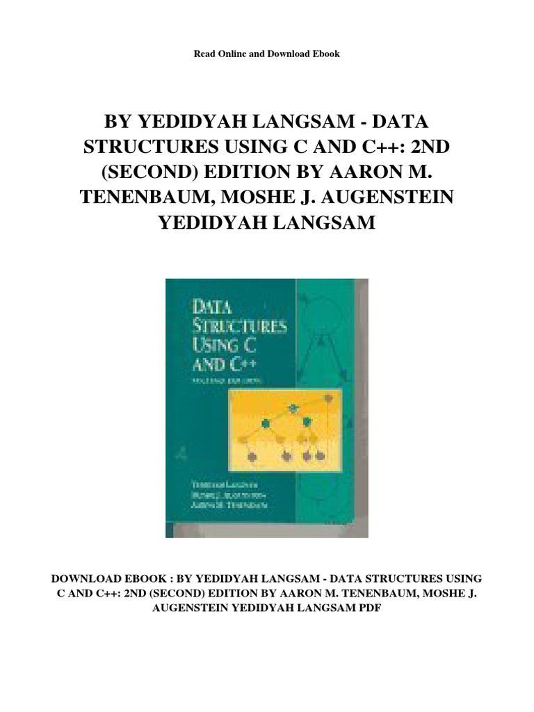 By Yedidyah Langsam Data Structures Using C and C 2nd Second Edition by ...