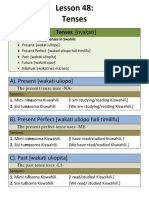 Tenses (Nyakati) : A) - Present (Wakati Uliopo)