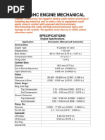 1.2 Sohc Engine Mechanical: Specifications