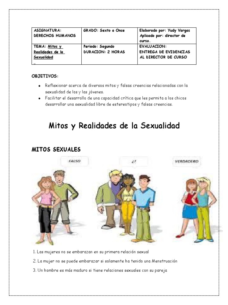 Mitos y Realidades de la Sexualidad | PDF | La sexualidad humana ...