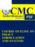 Course Outline Policy Formulation and Analysis