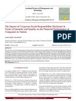 The Impact of Corporate Social Responsibility Disclosure in Terms of Quantity and Quality On The Financial Performance of Companies in Tunisia