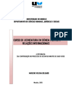 A Diplomacia Sua Contribuicao No Processo de Desenvolvimento de Cabo Verde PDF