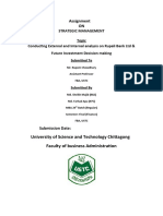 Conducting External and Internal Analysis On Rupali Bank LTD & Future Investment Decision Making