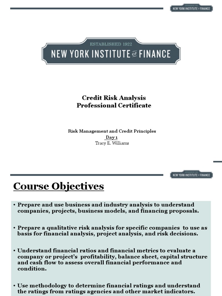 Credit Risk Analysis Course Overview | PDF | Financial Risk | Debt
