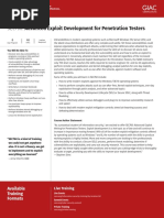 Advanced Exploit Development For Penetration Testers: Available Training Formats