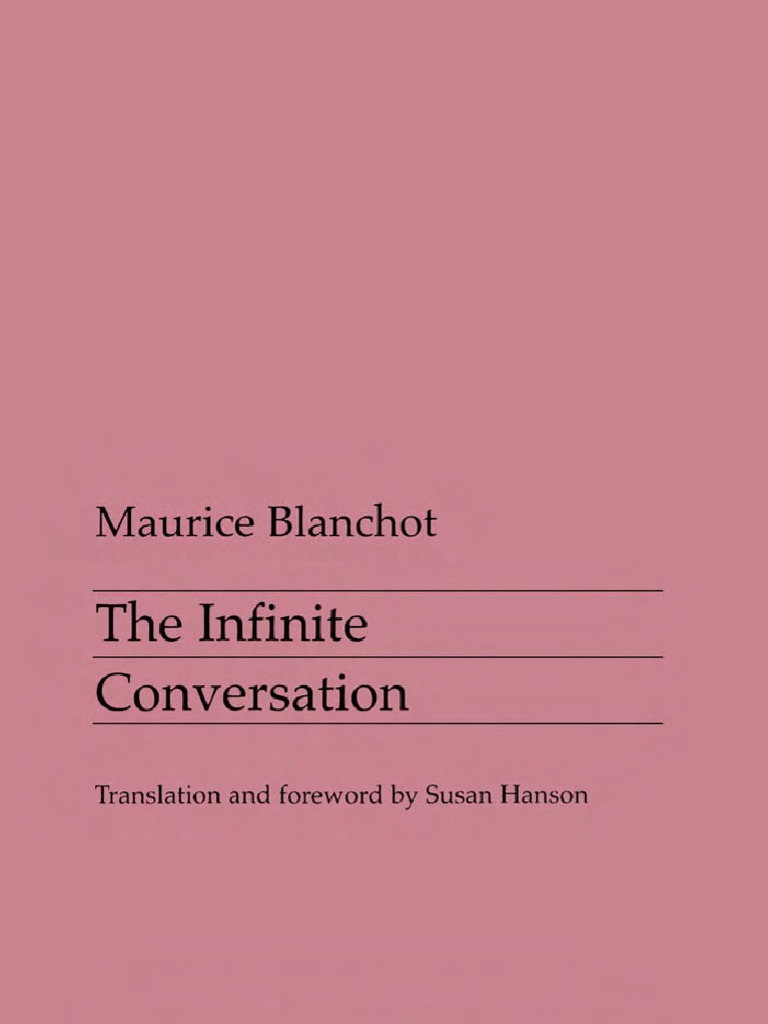 Blanchot 1963-The Infinite Conversation, PDF, Truth