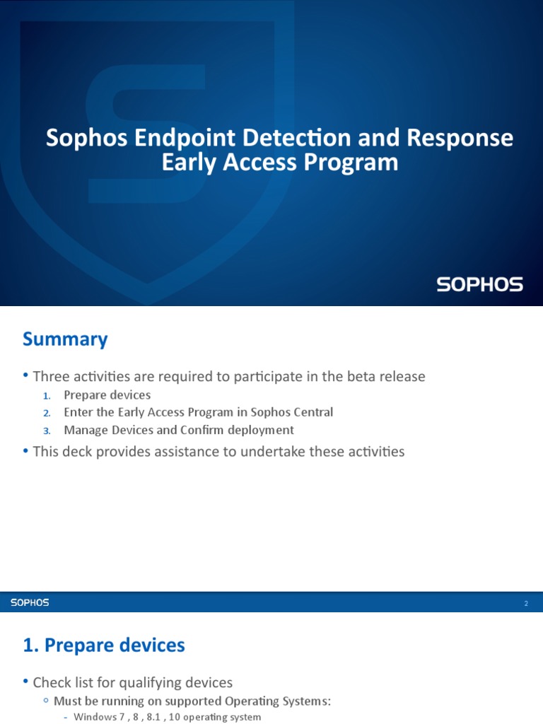 Join Sophos EDR Early Access Program | PDF | Operating System | System ...