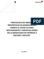 Protocolo de medidas preventivas de bioseguridad frente al covid-19 para delivery