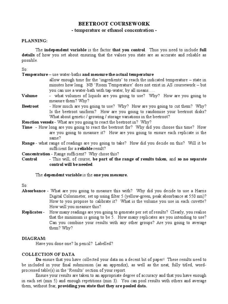 Beetroot Course Work Practicals | PDF | Wellness