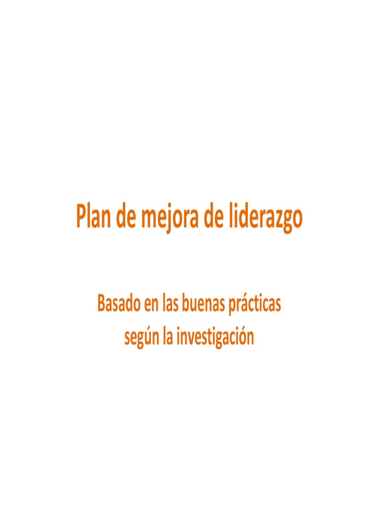 Mejora del Liderazgo Educativo | PDF | Plan de estudios | Liderazgo