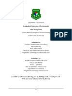 BUP - ECON 1101 - 20 Batch - Class Test II - Assignment