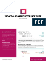 Widget Classname Reference Guide: Created by Frank Tielemans (2020)