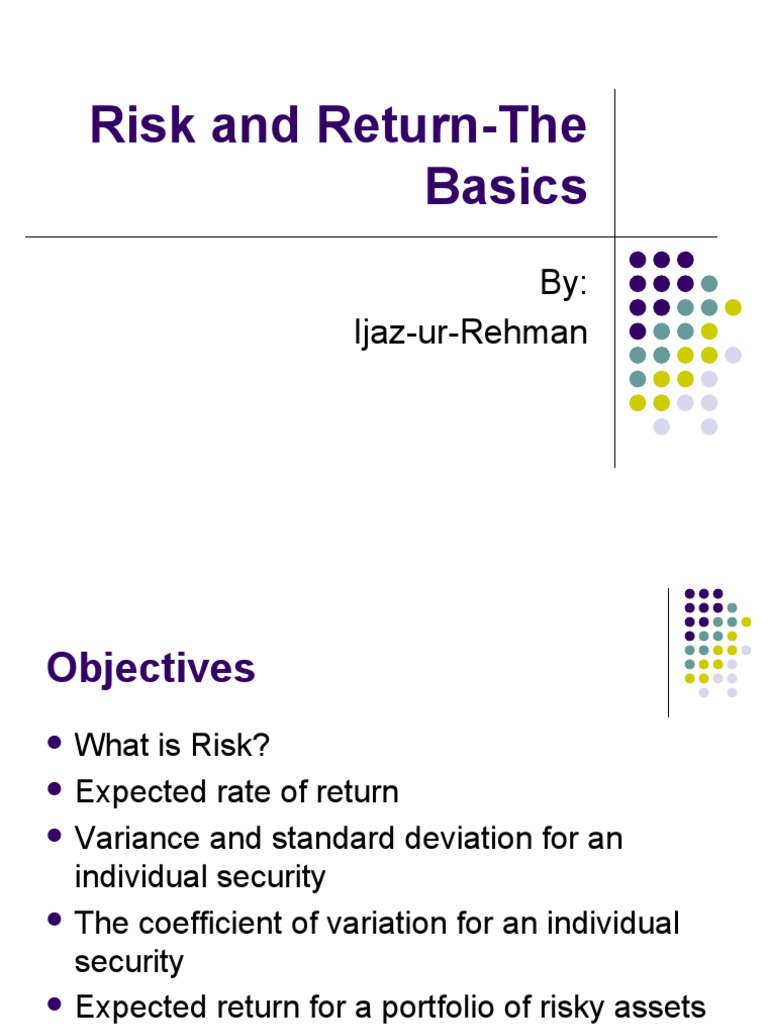 Risk and Return-The Basics | PDF | Correlation And Dependence | Covariance