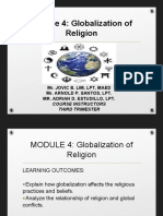 Module 4: Globalization of Religion: Mr. Jovic B. Lim, LPT, Maed Mr. Arnold P. Santos, Lpt. Mr. Adrian D. Estudillo, LPT