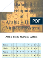 Historical Development of Arabic - Hindu Numeral System