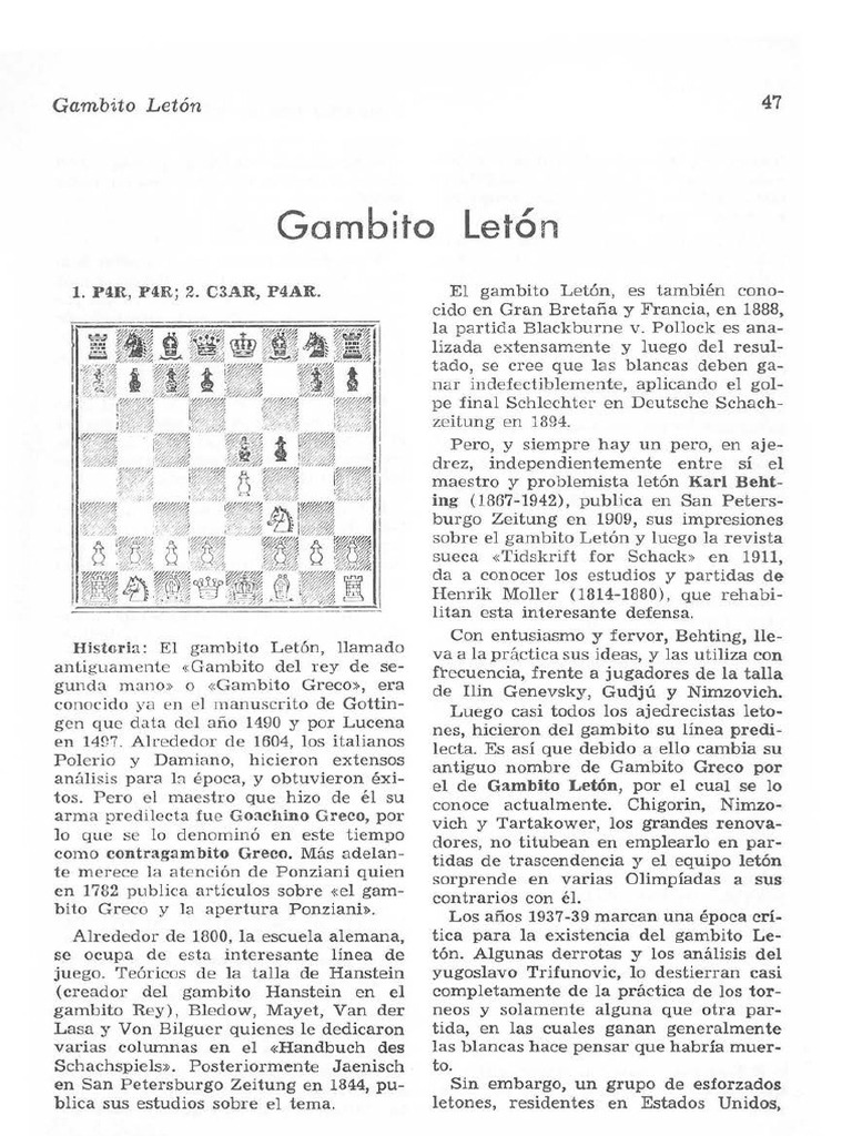 Gambito Letón I | PDF