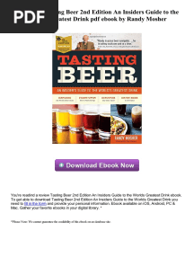 Tasting Beer 2nd Edition An Insiders Guide To The Worlds Greatest Drink PDF Ebook by Randy Mosher