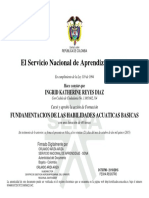 Certificado de Fundamentacion en Habilidades Acuaticas Basicas