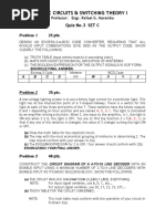 Logic Circuits & Switching Theory I: Quiz No.3 SET C