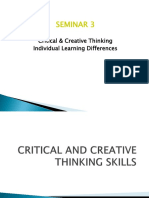 Critical and Creative Thinking Skills