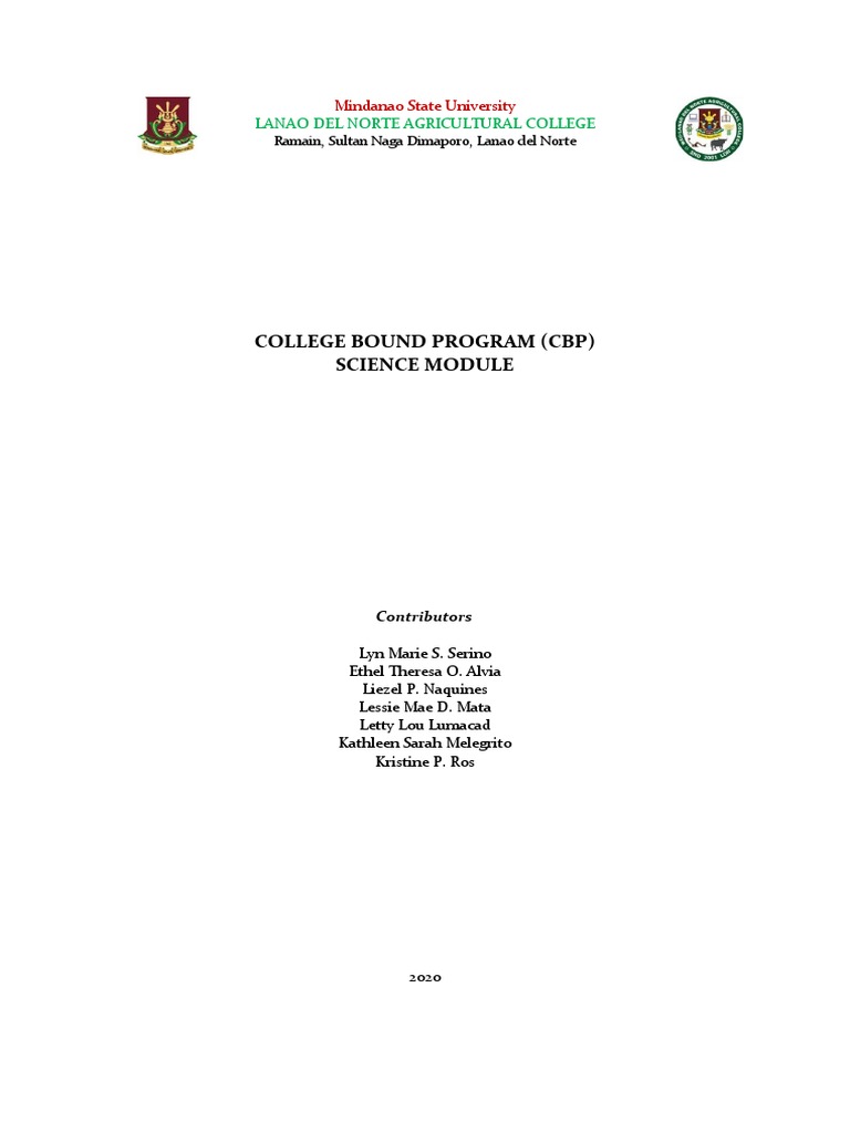 Science Module for College Bound Program | PDF | Career & Growth | Business