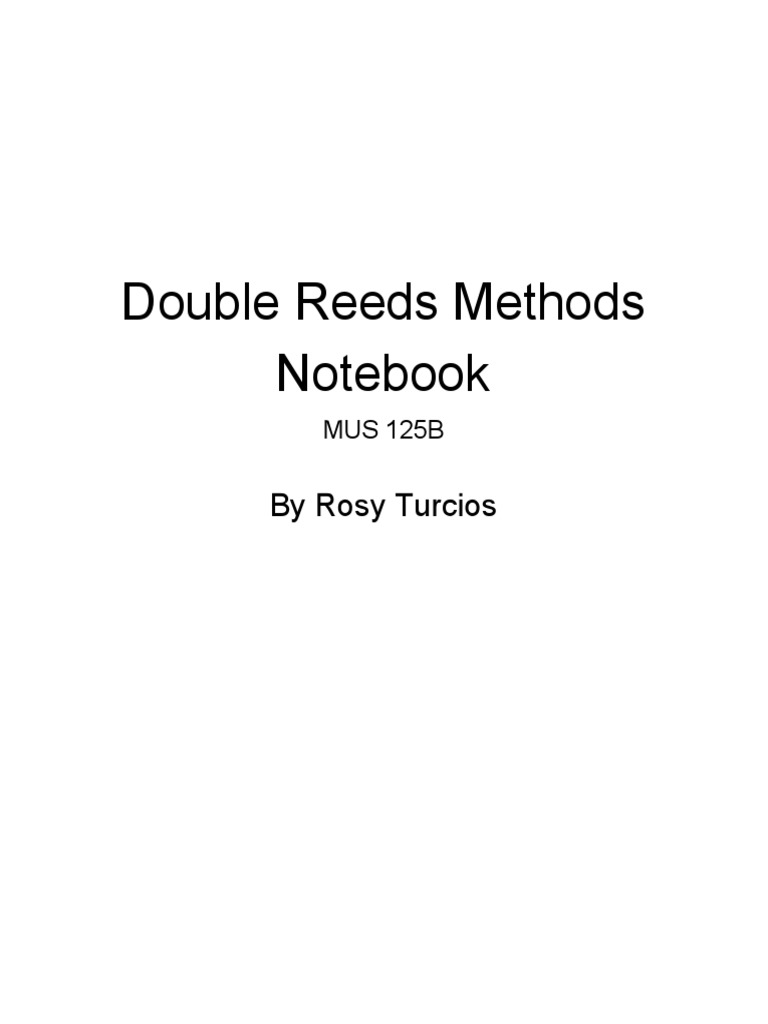 DoubleReeds Methods Notebook PDF Bassoon Oboe